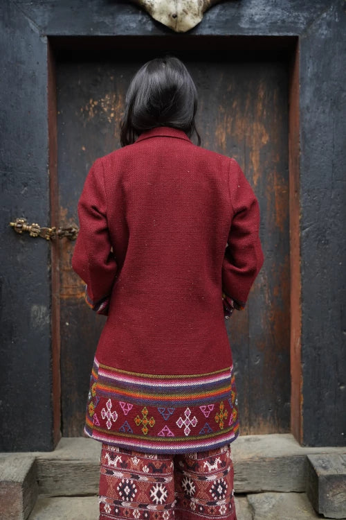 Yatha Over Coat (Maroon)